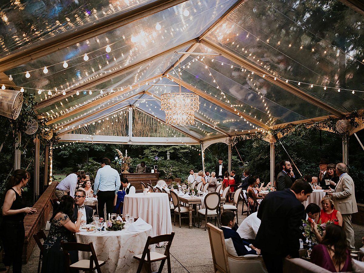 Wedding Reception at Night with Lights at the Dixon