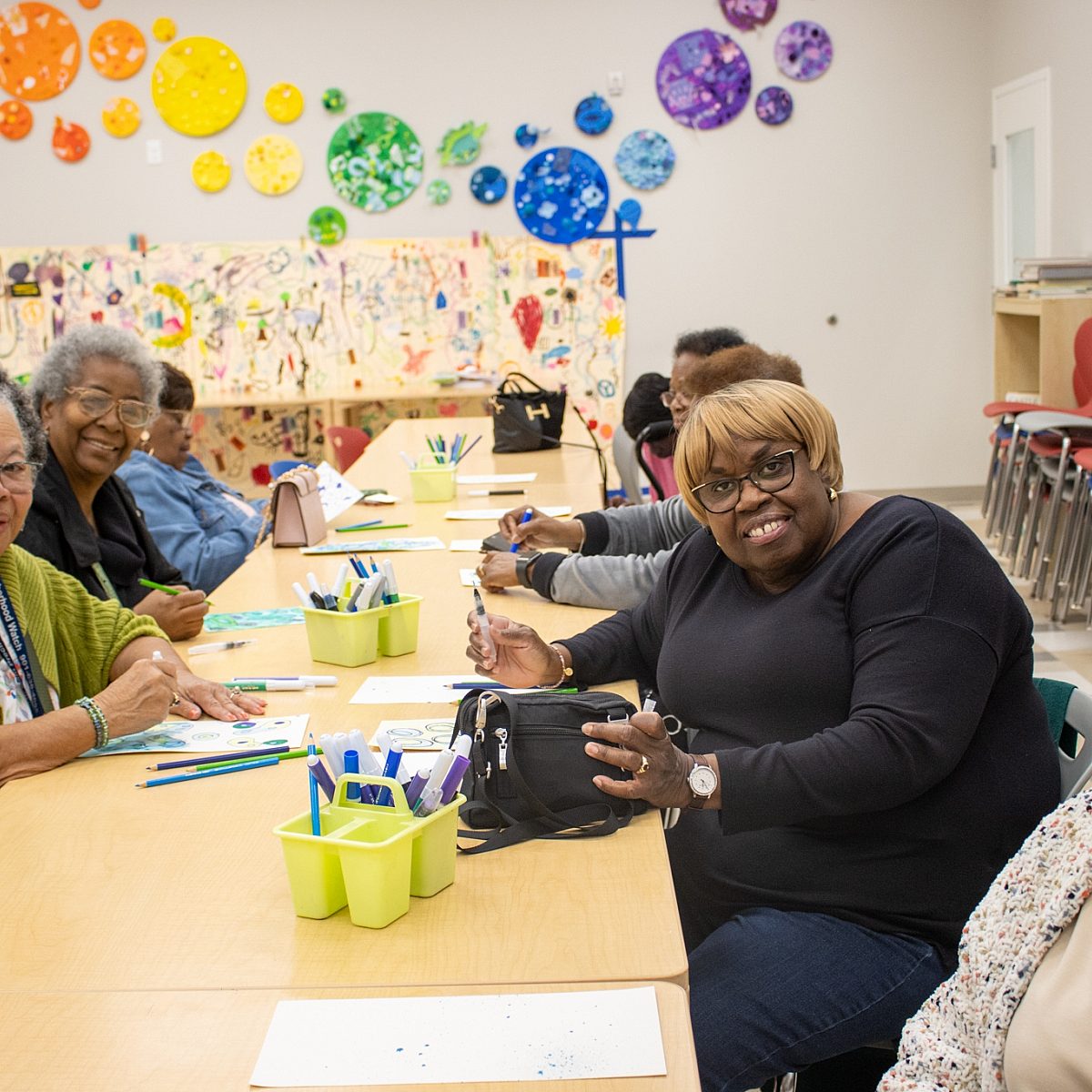 Adults participants having fun at a workshop