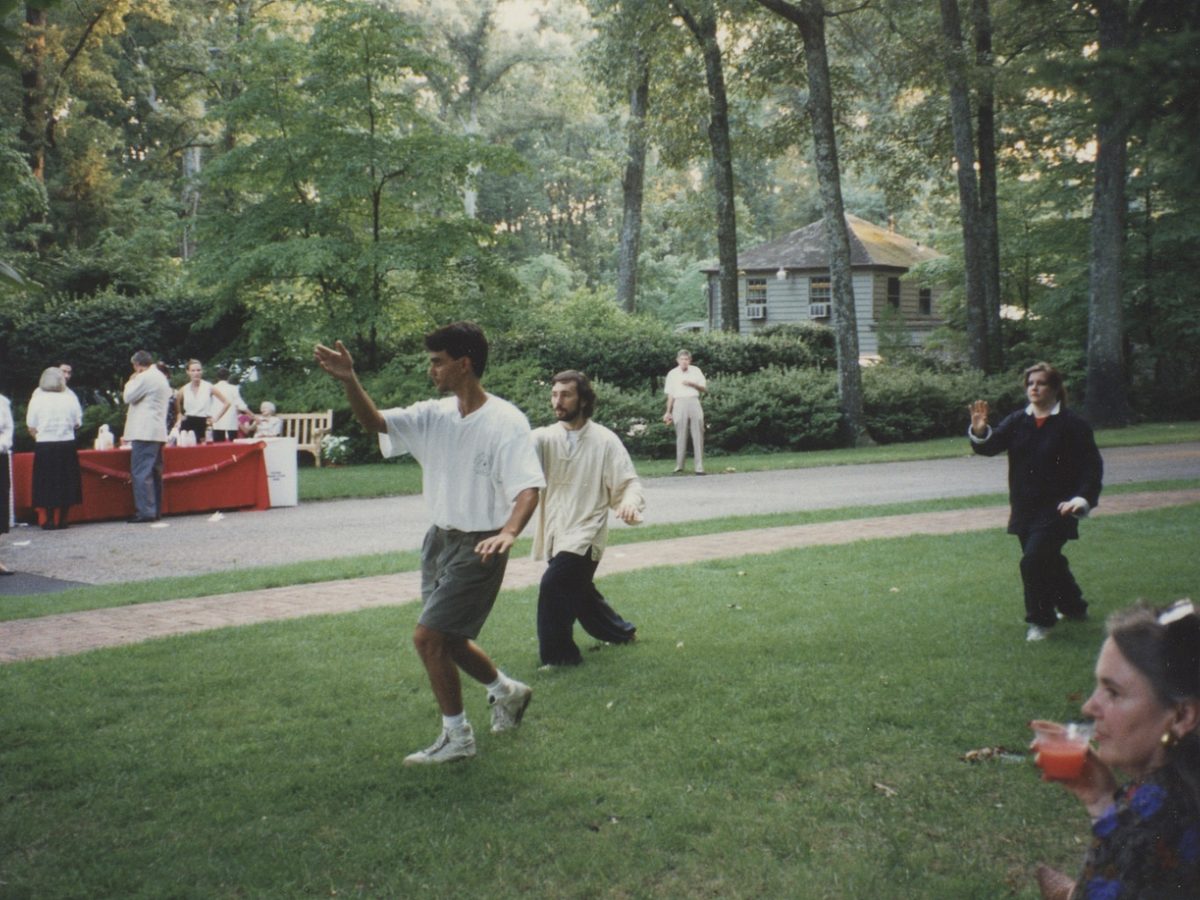 An archive photo of one of the first tai classes